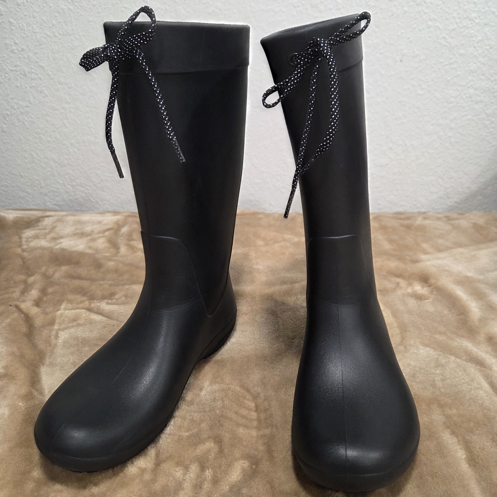 Black Women's Knee-High Rain Boots - Brand